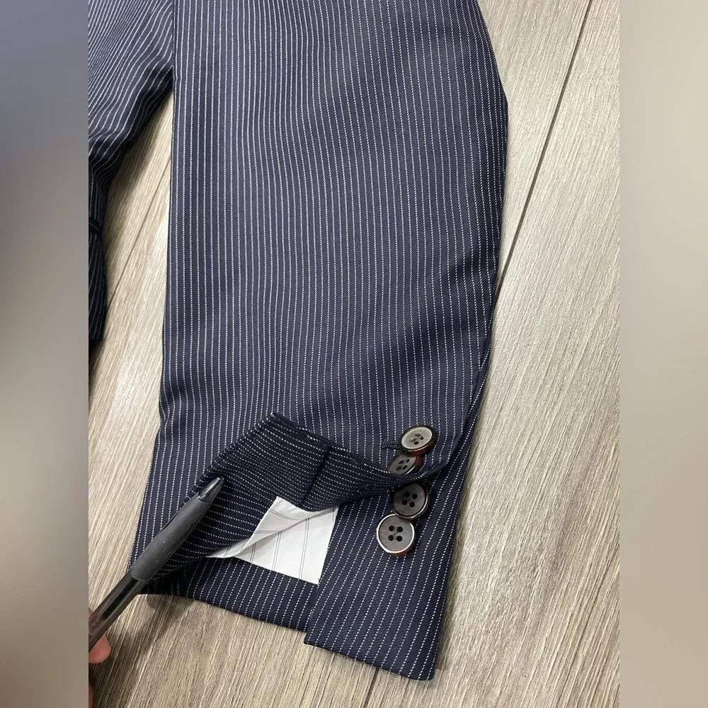 SuitSupply Lazio Single Breasted Int Slim 42R Blue‎ Stripe Blazer Sport Coat